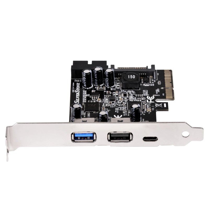 SilverStone Technology USB 3.1 and 3.0 PCIe Card with External Type C and Internal 19 Pin Connector ECU05, TAA Compliant - Image 1